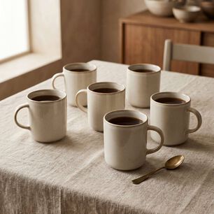 Set 6 Tazas Mug Cer&aacute;mica Luxor 380 Ml