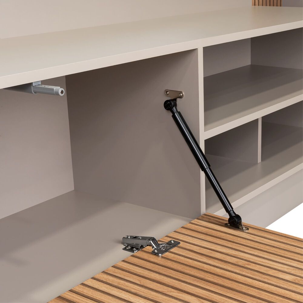 Centro De Entretenimiento Tv 70" 175x180x38,5 Cm Caf&eacute; Claro Y Gris image number 5.0