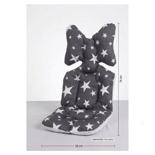 Coj&iacute;n Asiento De Coche Carriola De Beb&eacute; Gris Estrellas