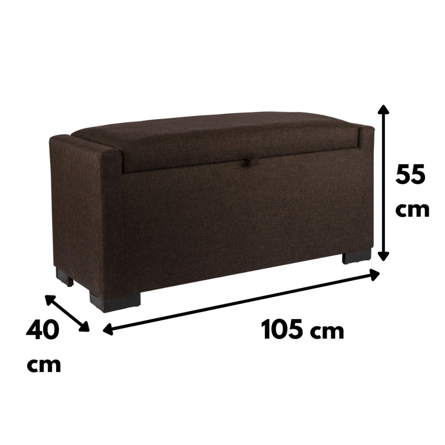Banqueta Con Ba&uacute;l Leyzy Caf&eacute; Moro Omega 40x55x105 Cm M&aacute;xima Design image number 3.0