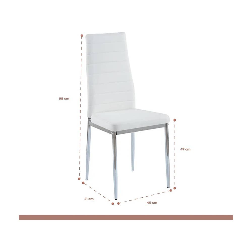 Comedor Mesa Eames 80cm Redonda Vidrio + 4 Sillas Dining Liana Acolchadas - Blancas image number 4.0