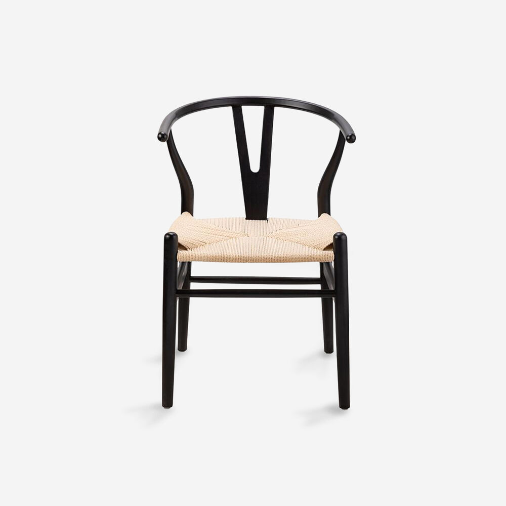 Pack 4 Sillas De Comedor Wishbone Madera Negra image number 2.0