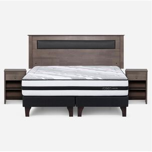 Cama Europea Rosen Driven / King / Base Dividida + Set De Maderas