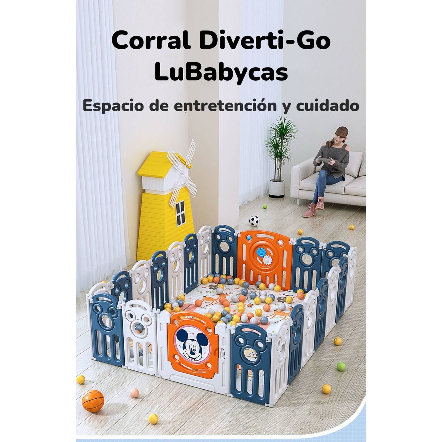 Corral 1.5*1.8m Rosado Con Alfombra Lubabycas image number 4.0