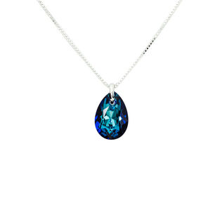 Collar Gota De Luz Cristales Genuinos Bermuda Blue