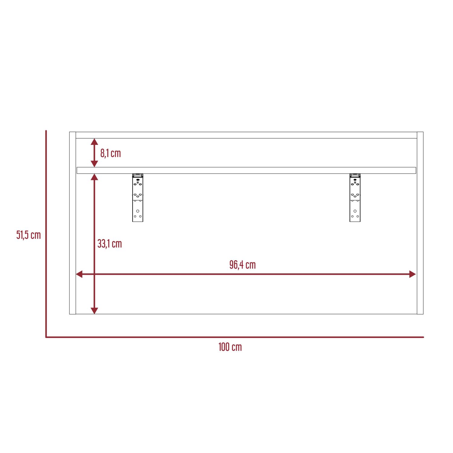 Escritorio Abatible De Pared Fm-040b Blanco Y Plomo image number 7.0
