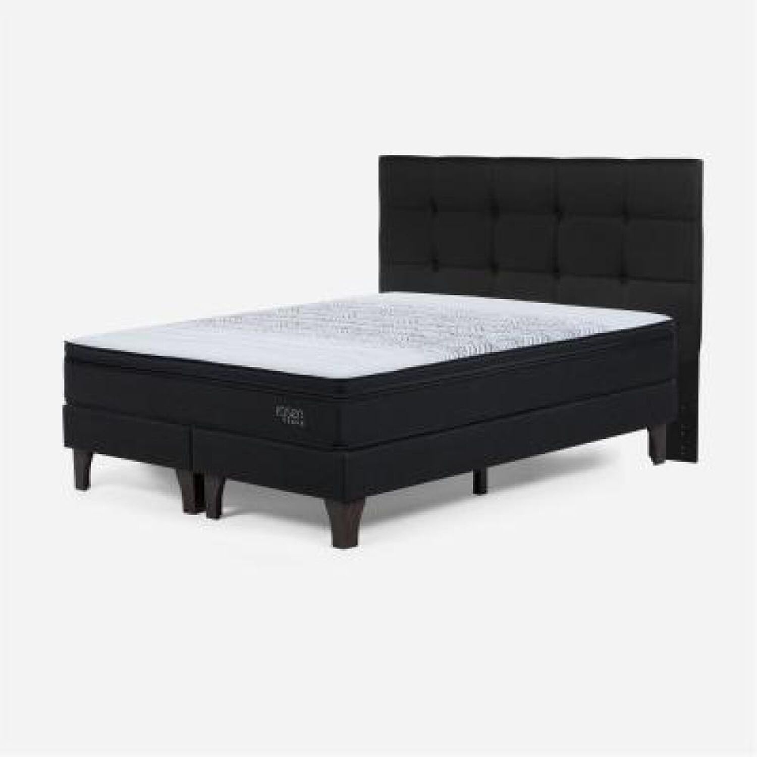 Cama Europea Rosen Tempo / 2 Plazas / Base Dividida + Respaldo Issey + C&oacute;moda Baker Grafito image number 6.0