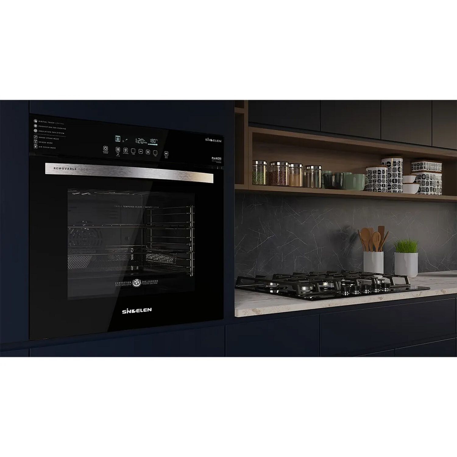 Horno El&eacute;ctrico Empotrable Air Fryer Sindelen He-7600ng image number 2.0
