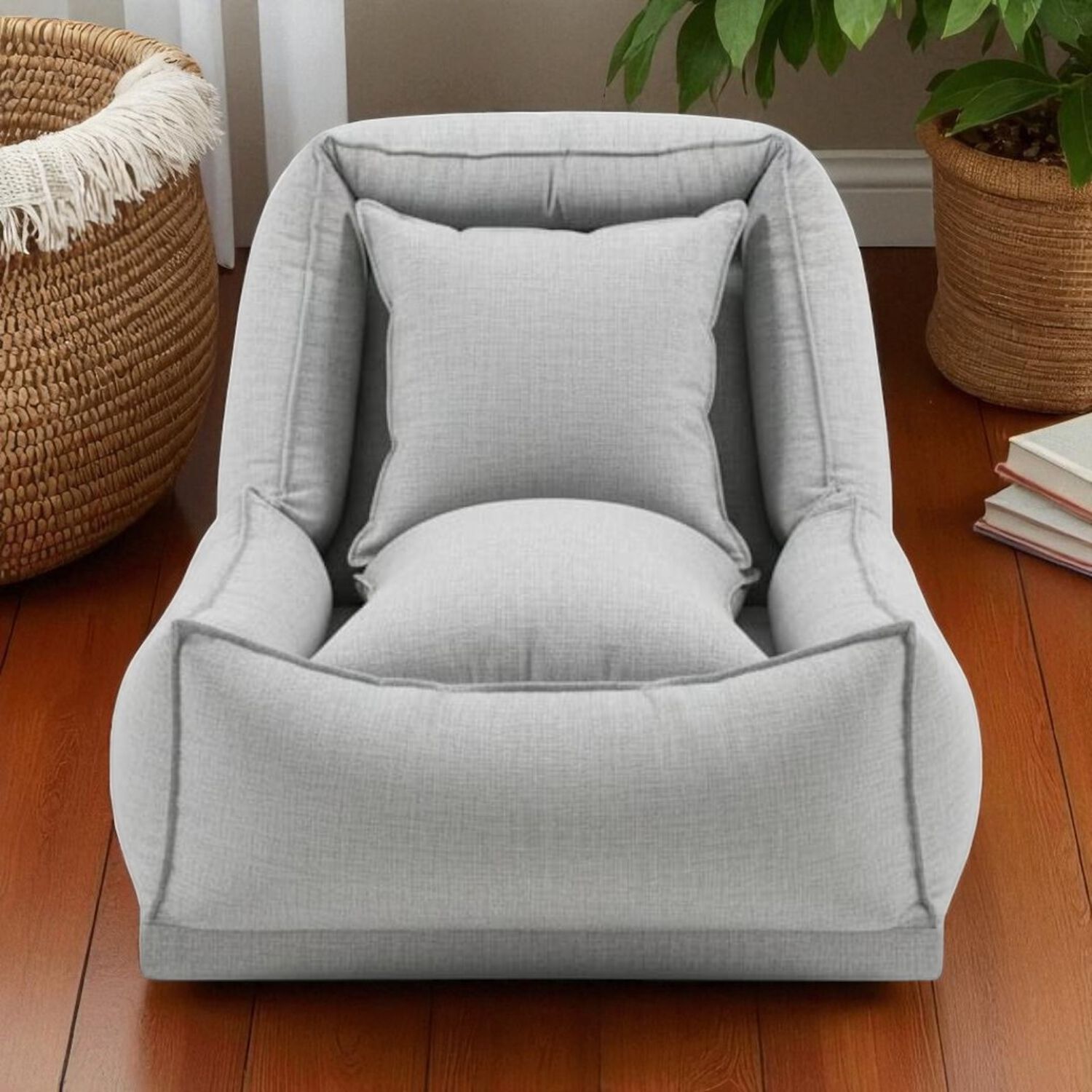 Sofa Cama Bed Lino Gris Claro image number 1.0