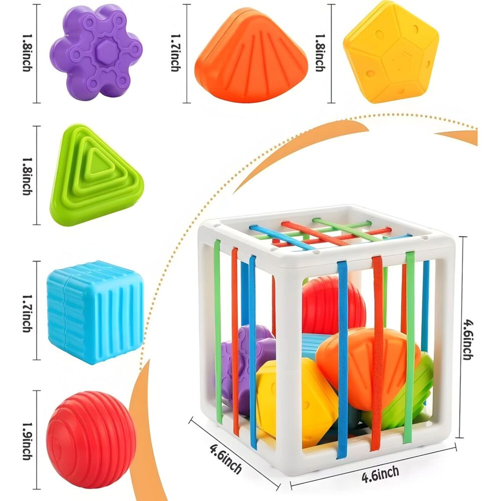 Juguete Didactico Cubo Con Malla Sensorial Huanger 28n4 image number 1.0