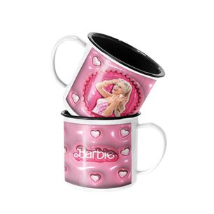 Taza Enlozada Lechera Barbie Pelicula Corazones Mu&ntilde;eca