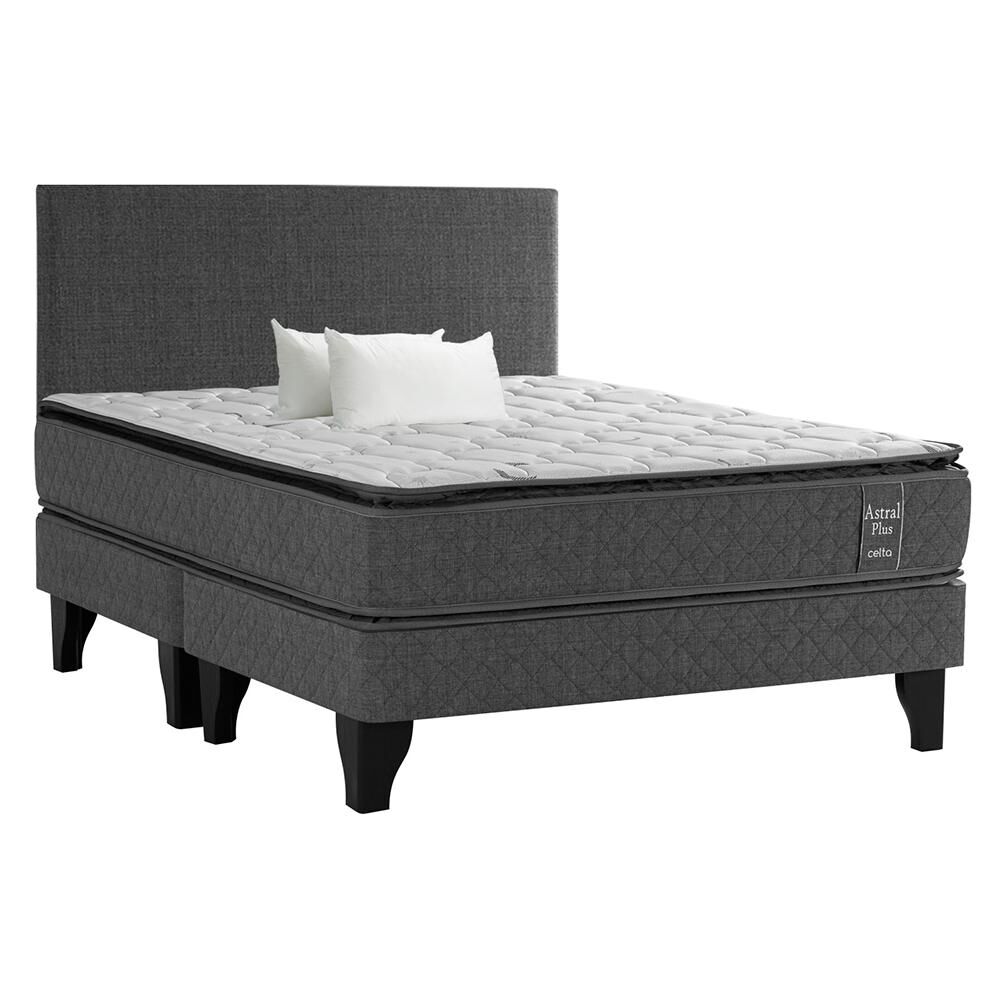 Cama Europea Celta Astral / King / Base Dividida + Respaldo + Almohadas image number 0.0