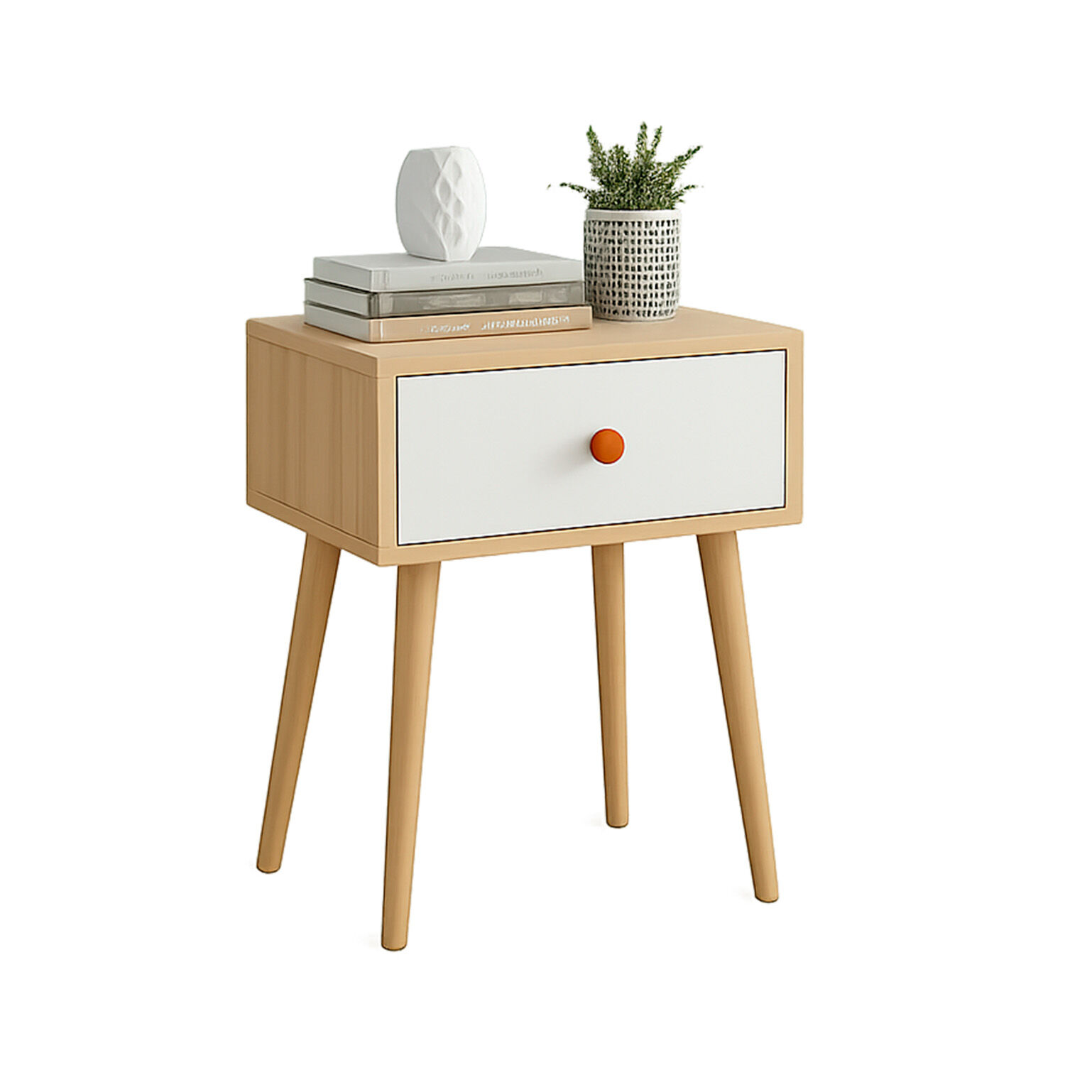 Velador De Madera Con 1 Caj&oacute;n Y Patas Altas 55x40x30 Cm image number 0.0