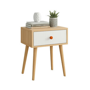 Velador De Madera Con 1 Caj&oacute;n Y Patas Altas 55x40x30 Cm