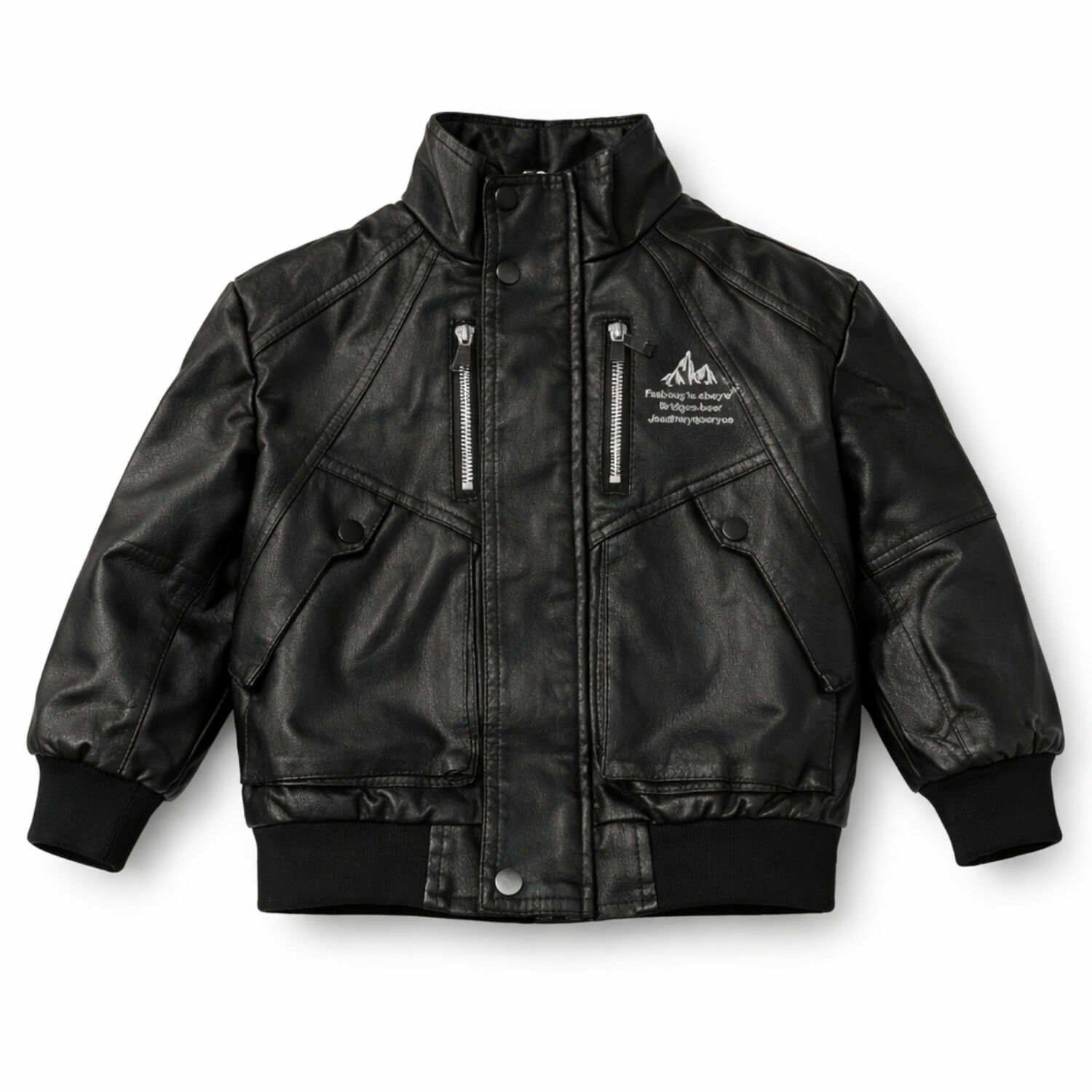Chaqueta Ecocuero Ni O Estilo Aviador Biker Invierno Negra image number 3.0