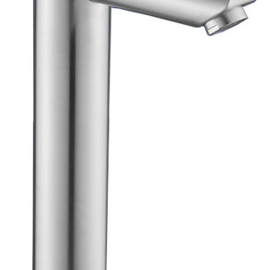 Monomando Llave Grifo Para Lavatorio Modelo Modern Inox Alto Marca Taumm Color Acero Inox