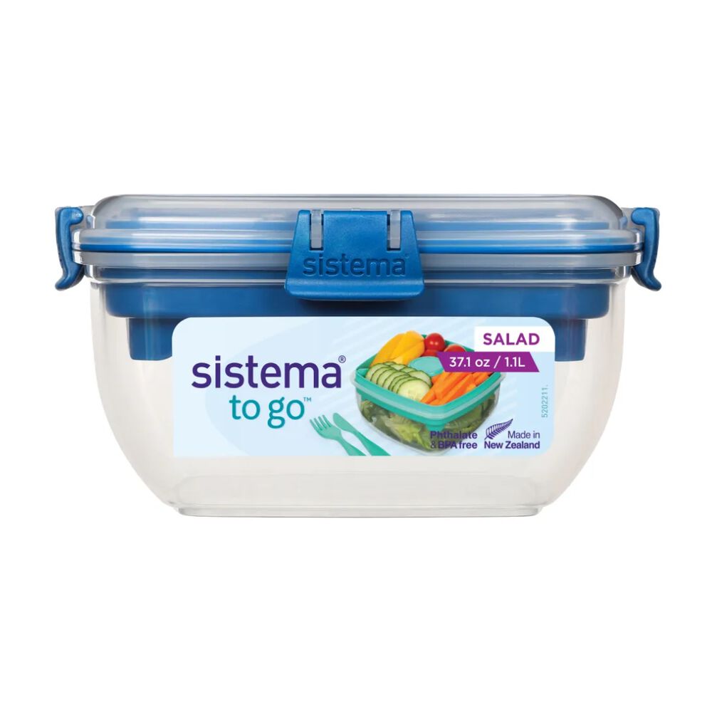 Sistema To Go Contenedor Hermético Ensalada 1.1l Azul image number 1.0