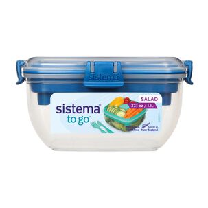 Sistema To Go Contenedor Herm&eacute;tico Ensalada 1.1l Azul