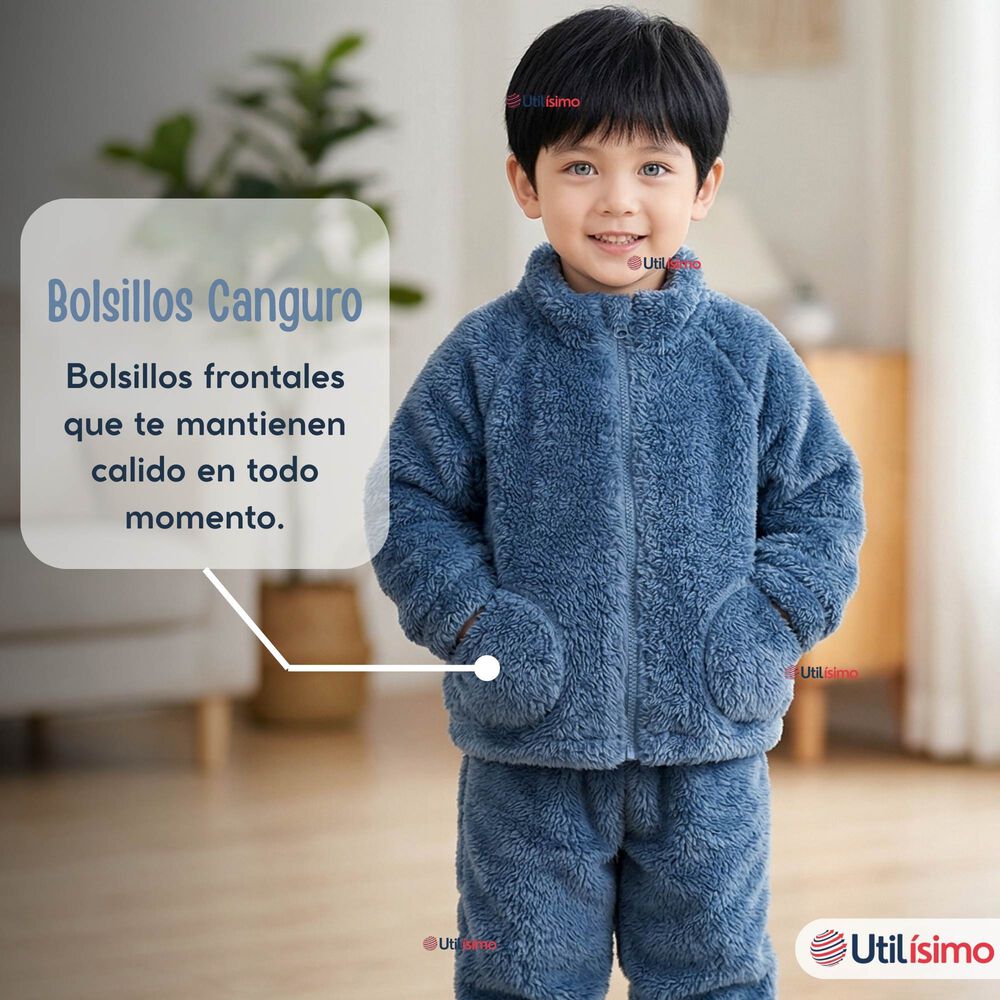 Conjunto 2 Piezas Buzo Poler&oacute;n Pantal&oacute;n Bebe Ni&ntilde;o Poli&eacute;ster Blue image number 8.0