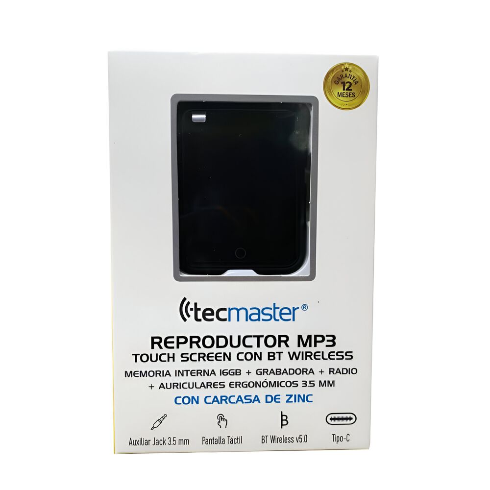Reproductor Mp3 Inalámbrico Touch Screen 16 Gb Bluetooth 5.0 image number 3.0