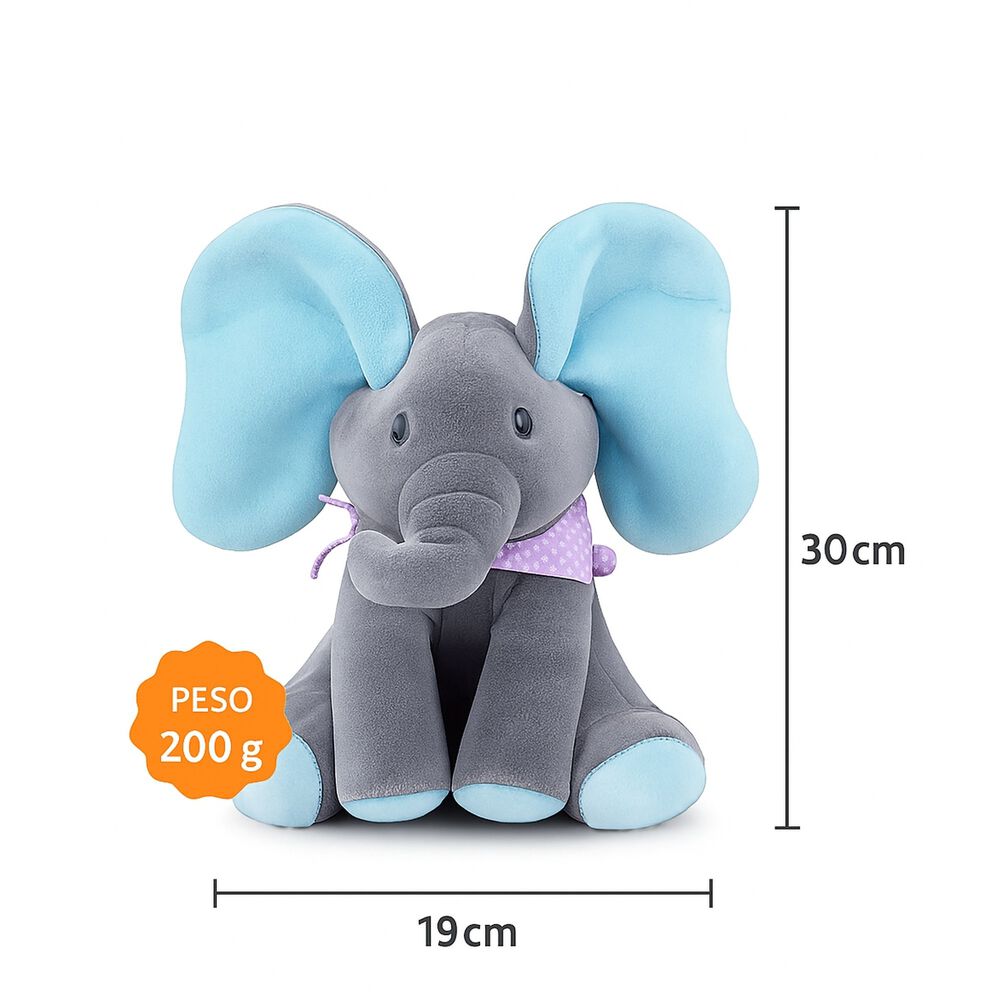Peluche Interactivo Animado Musica + Juego Elefante Bebe image number 5.0