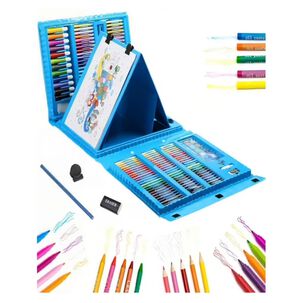 Set 208 Lapices Para Colorear Con Maleta Azul Infantil