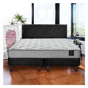 Combo Cama Cannon 2 Plazas+2 Almohadas+sabanas+respaldo Tela Negro