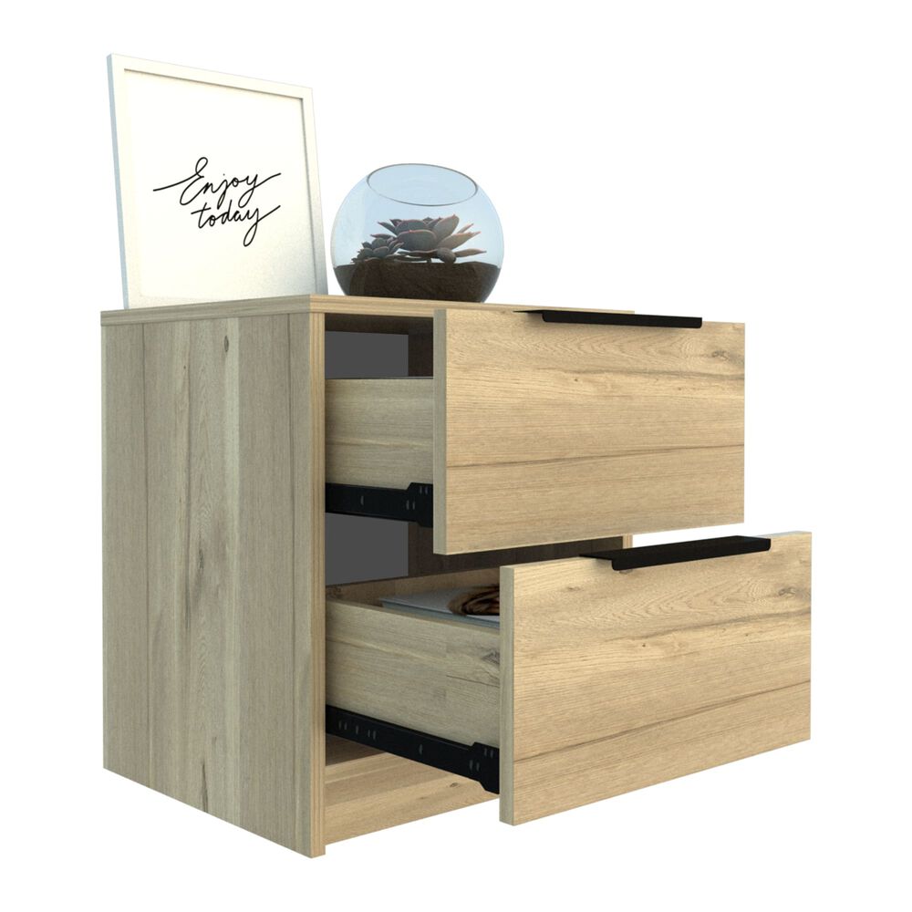 Velador 2 Cajones Fm-027c - Café Claro image number 2.0