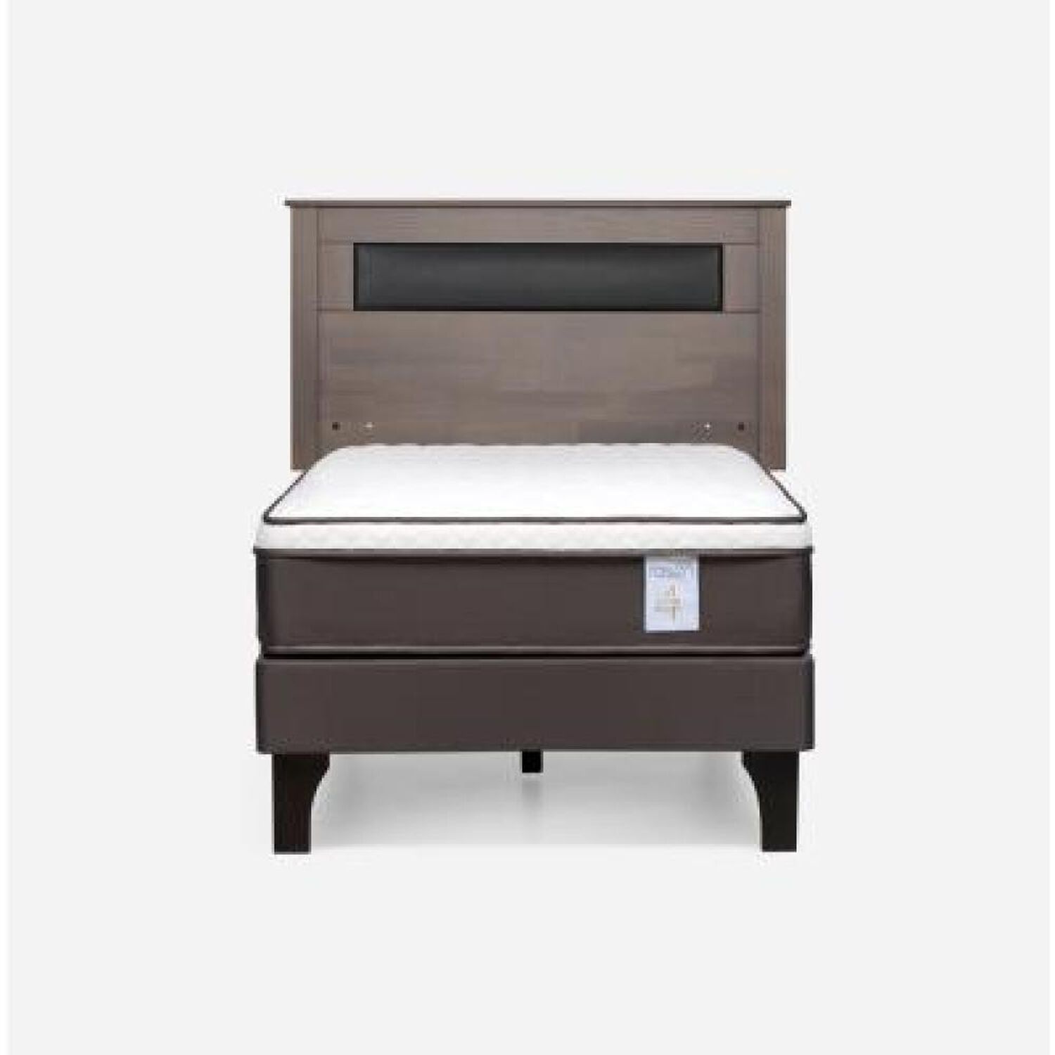 Cama Europea Rosen New Style 4 Plus / 1 Plaza / Base Normal  + Respaldo Ferrara Gris image number 6.0