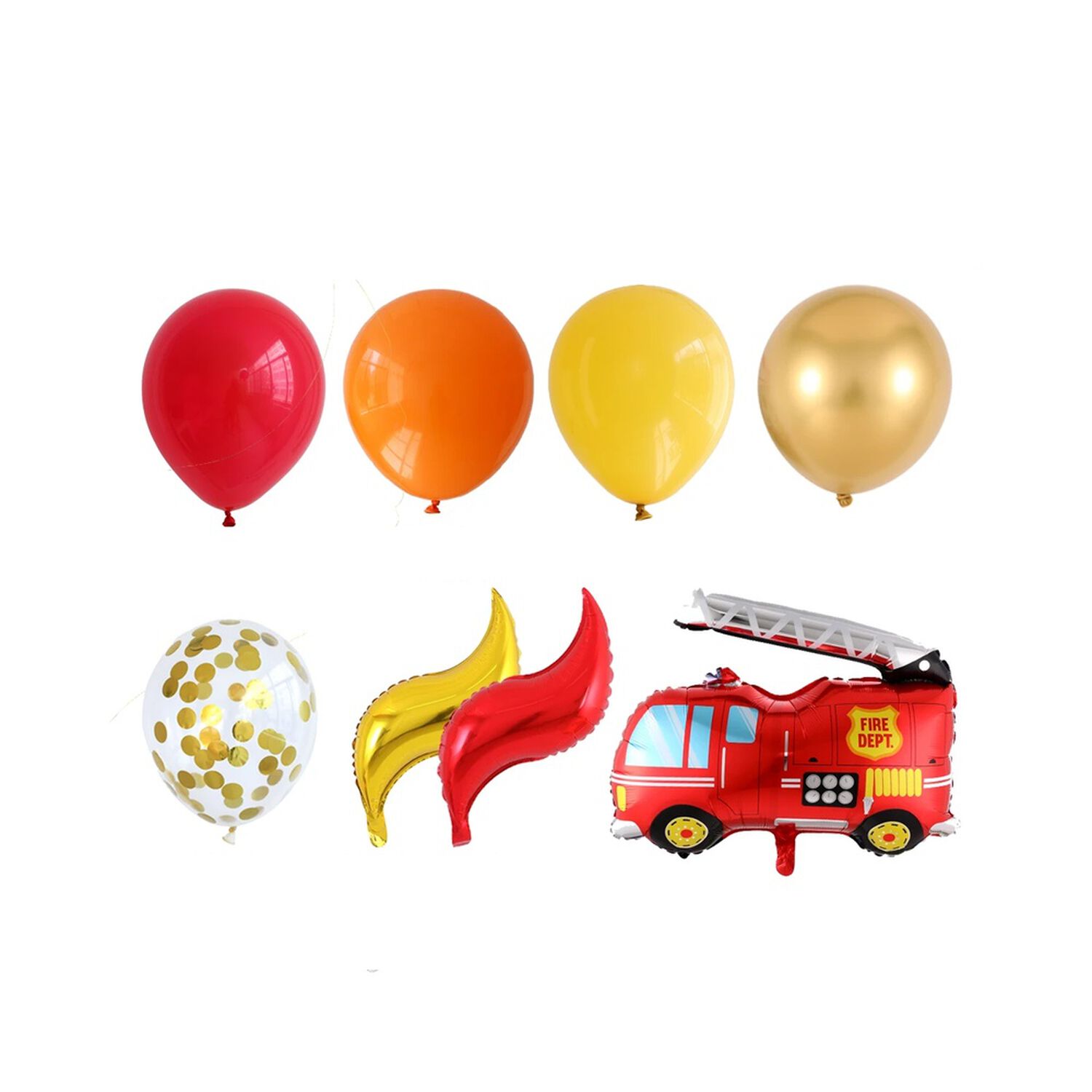 Pack Globos Decorativos De L&aacute;tex Bombero Cotillon image number 0.0