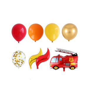 Pack Globos Decorativos De L&aacute;tex Bombero Cotillon