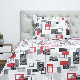 Set Plum&oacute;n + Almohada Casaideal Geometrico / 1.5 Plazas
