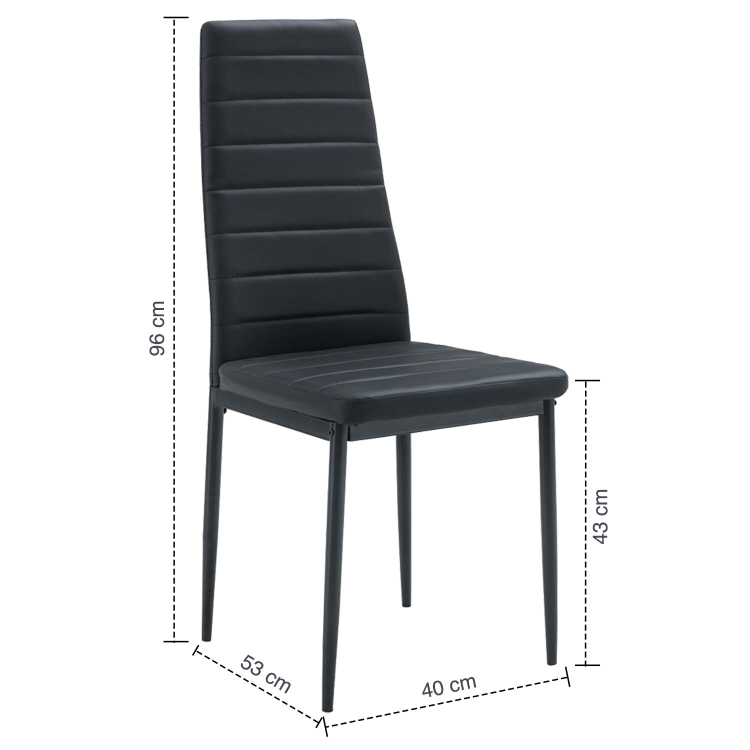 Pack 4 Silla De Comedor Boston Negro image number 2.0