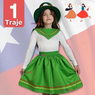 Traje Nortino Con Polera Fiestas Patrias Baile Nortino Verde