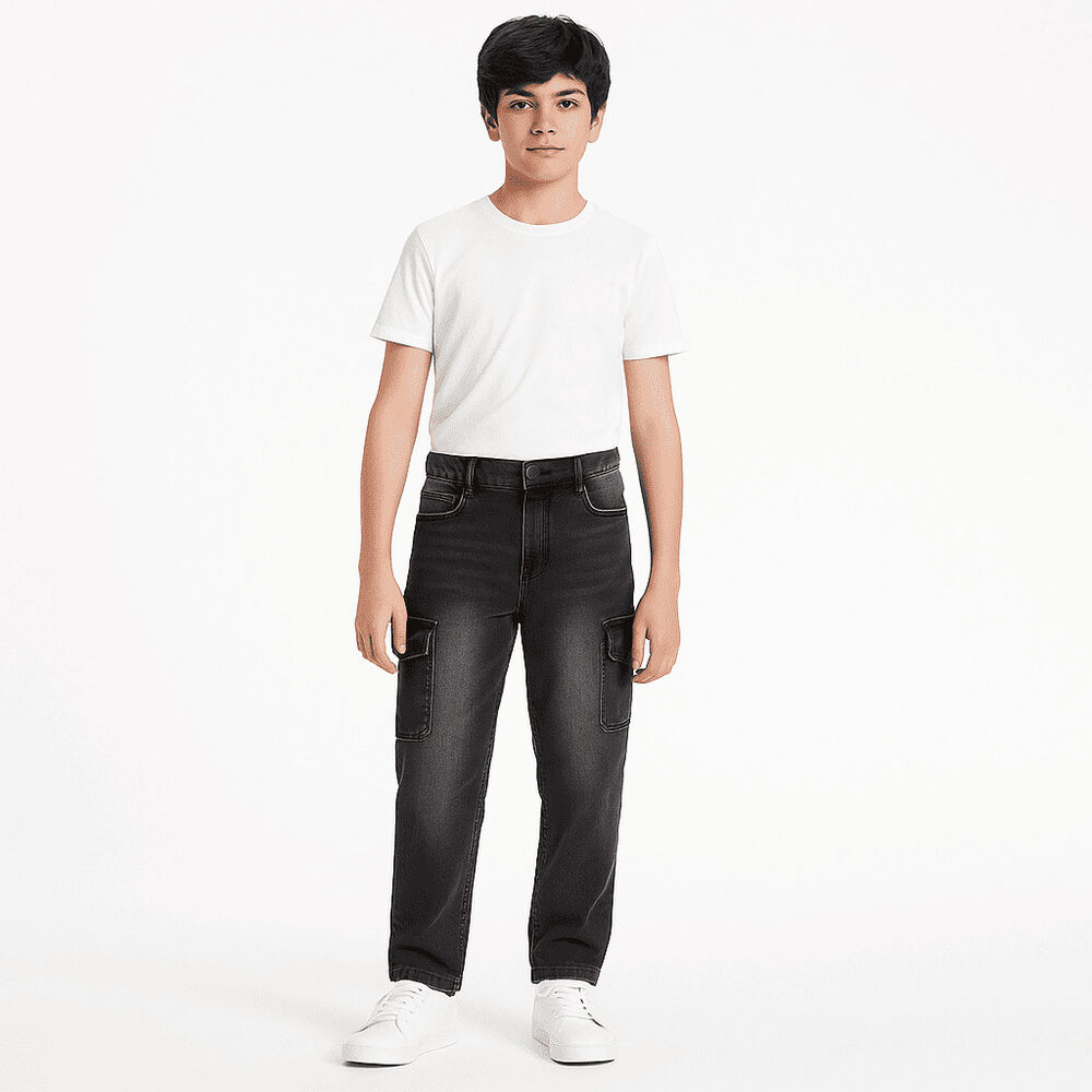 Pantalón Jeans Cargo Niño Denim Estilo Urbano image number 0.0