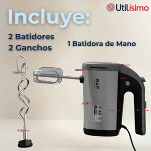Batidora Electrica 5 Velocidades De Mano Raf Acero Inoxidable Mutifuncional