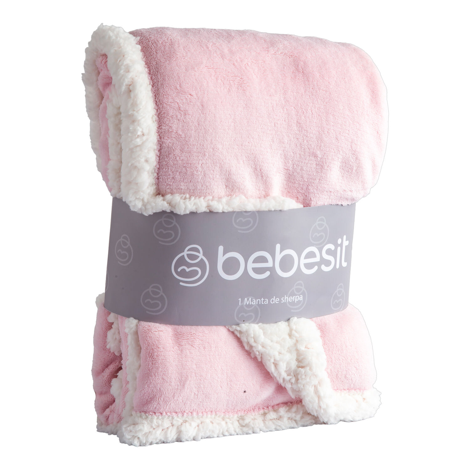 Manta Sherpa Bebe Hipoalerg&eacute;nica 91*127 Cm Rosa Bebesit image number 0.0