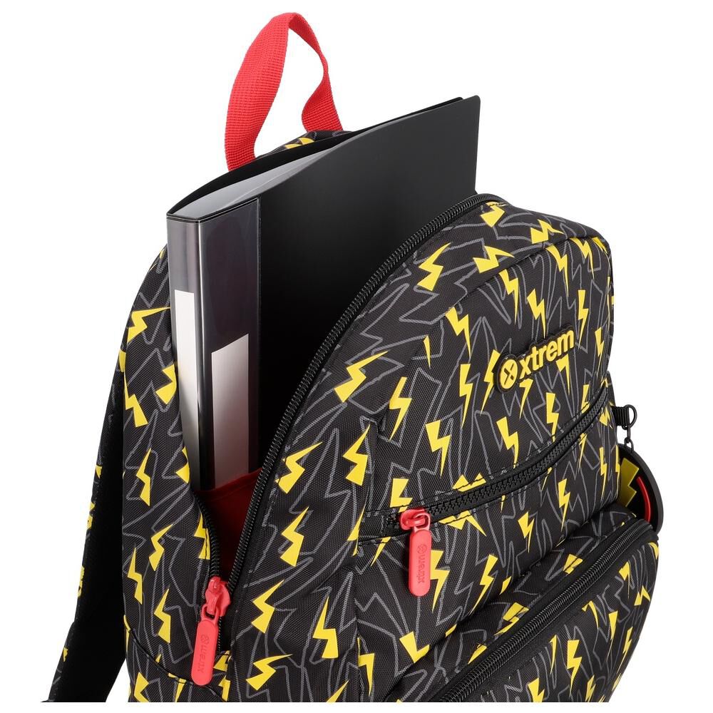 Mochila Xtrem Bolt 6xt Rayos Negro/amarillo image number 6.0