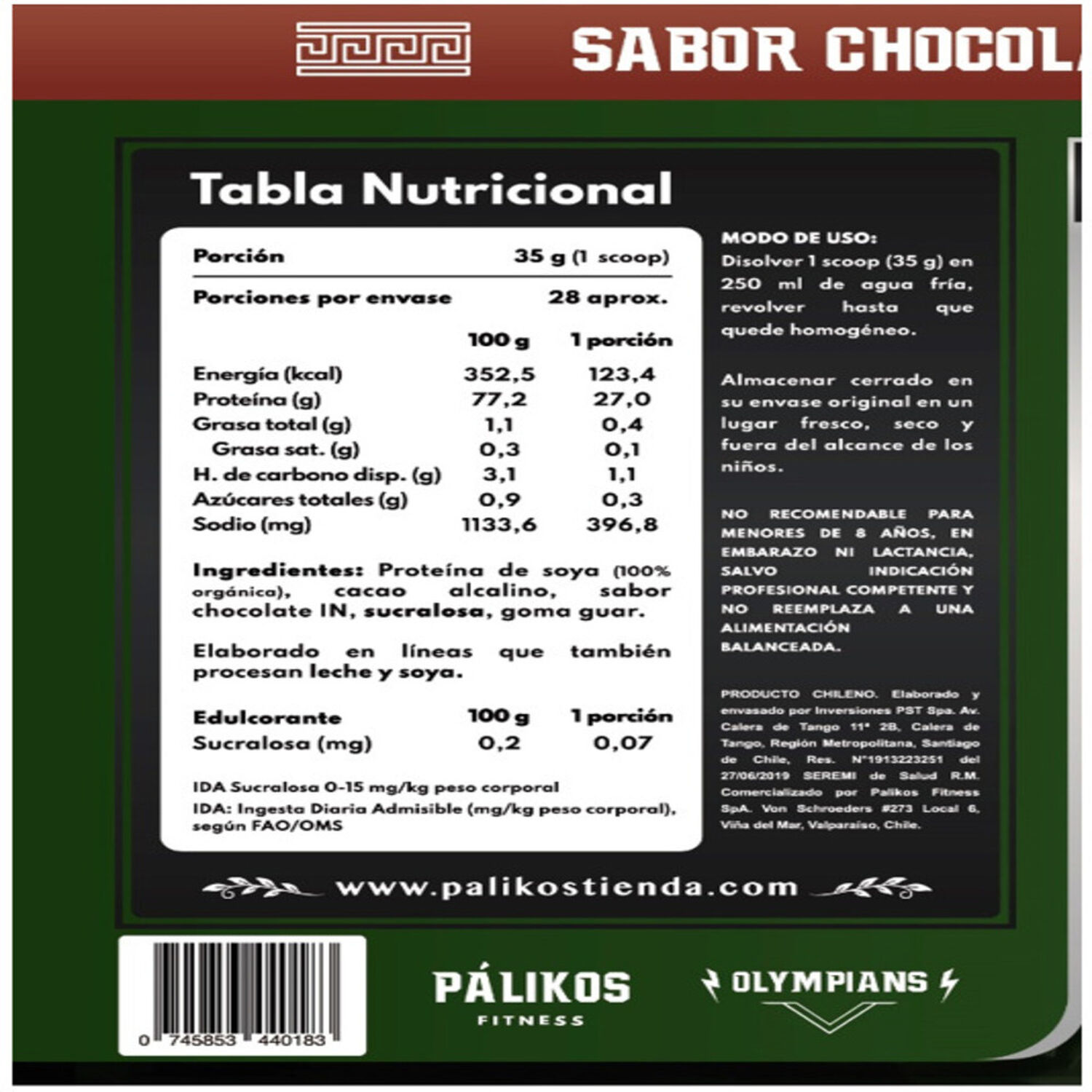 Proteina Vegetal 100%soya (sabor Chocolate) image number 1.0