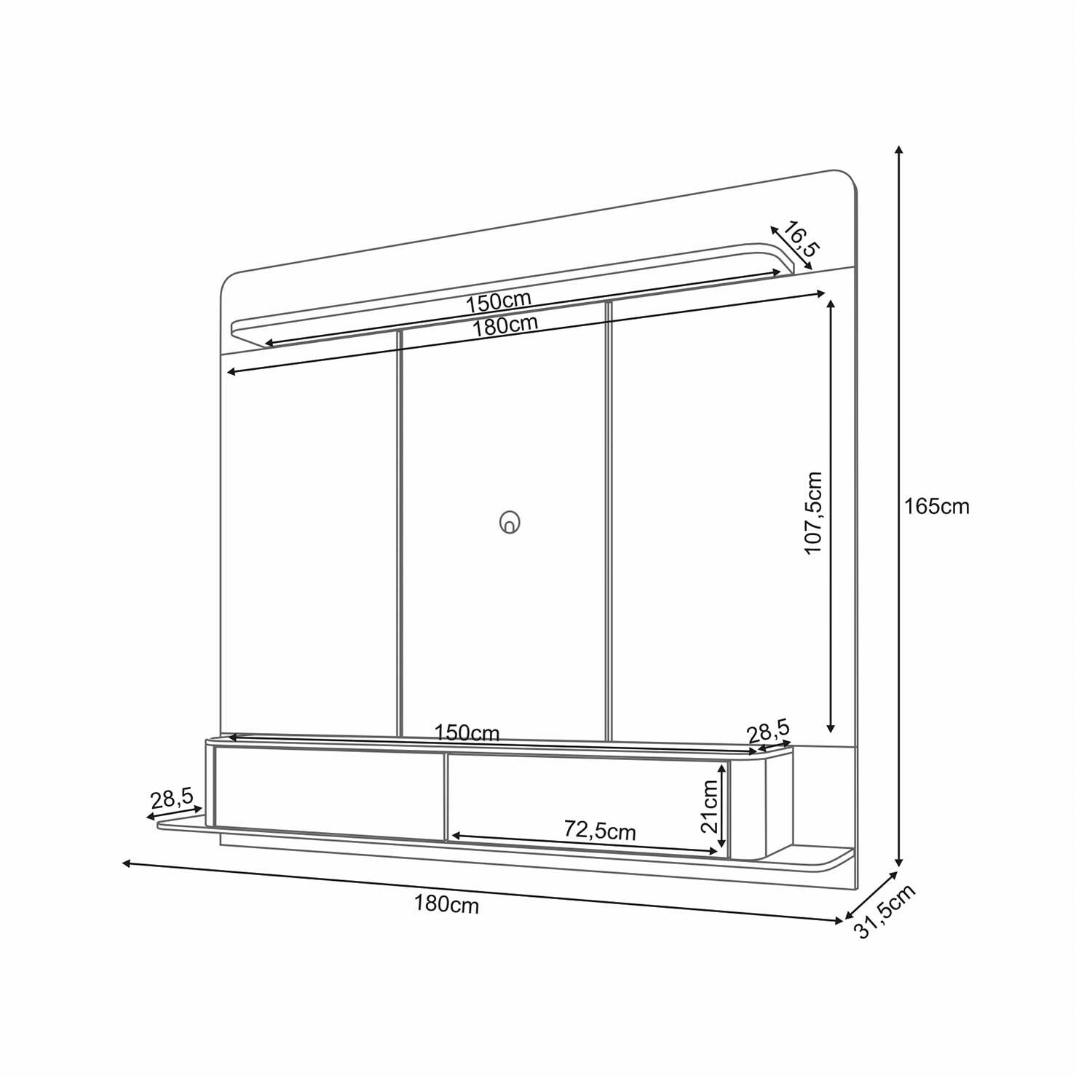 Home Panel Provenza 1.8 Tv 70" Off White Casta&ntilde;o image number 6.0
