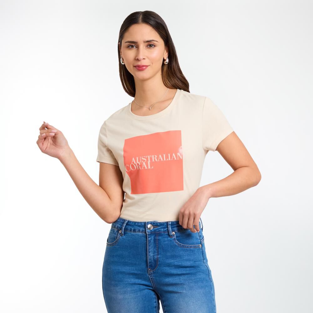 Polera Estampada Manga Corta Cuello Redondo Mujer Kimera image number 0.0
