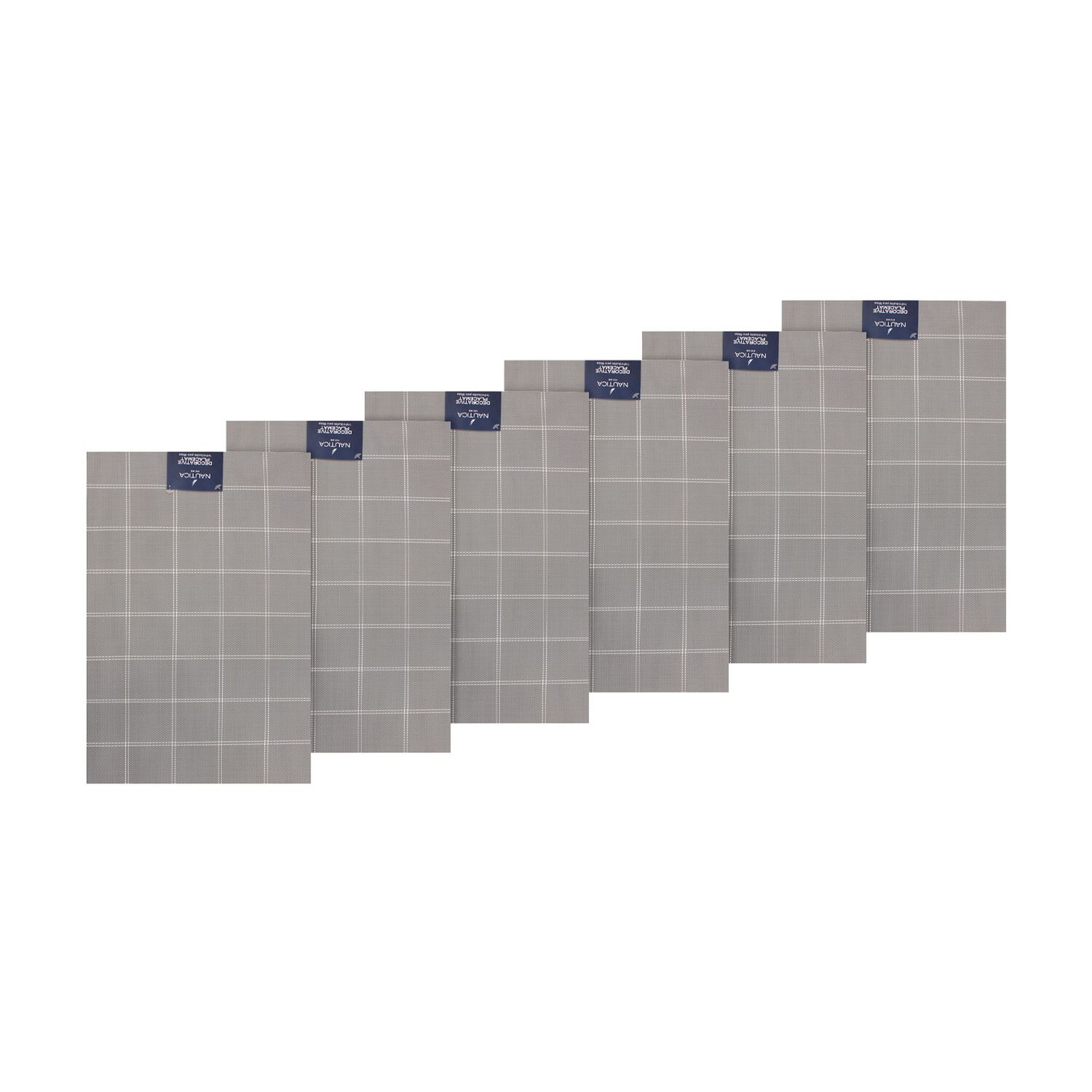 Pack 6 Individuales De Mesa Nautica Home 45x30cm Gris A Cuadros image number 3.0