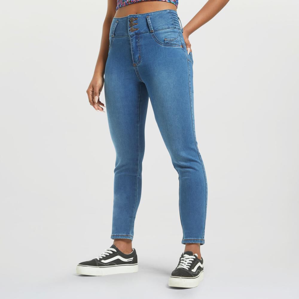 Jeans Pretina Alta Push Up Mujer Rolly Go image number 2.0