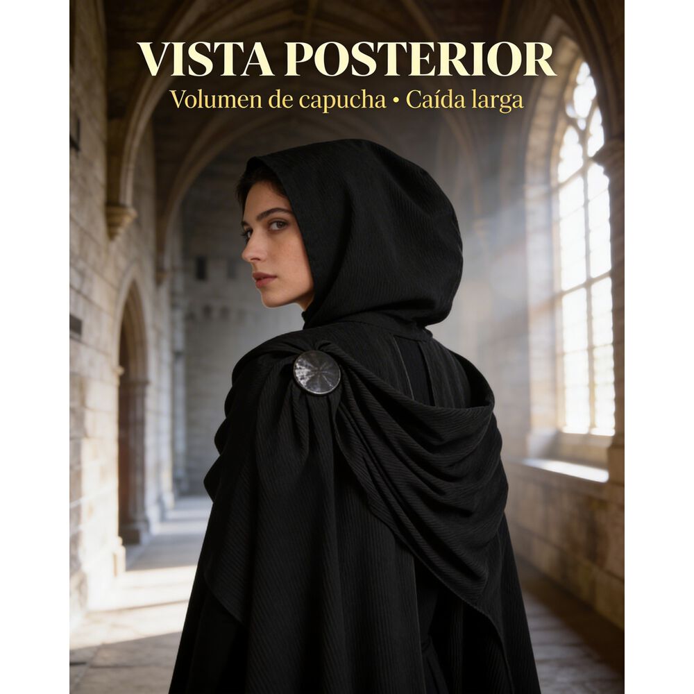 Disfraz Capa Con Capucha Medieval Con Broche Para Cosplay Halloween Y Teatro Unisex image number 31.0