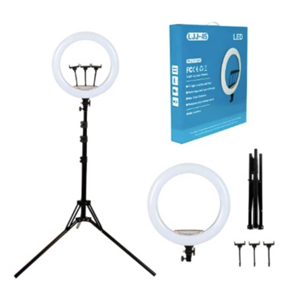 Aro De Luz Profesional De 45 Cm + Tripode 2.1 Metros Estructura Negro Luz Blanco Fr&iacute;o image number 3.0