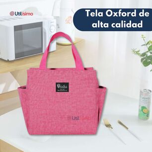 Lonchera T&eacute;rmica Port&aacute;til Tela Oxford Con Aislamiento Pink