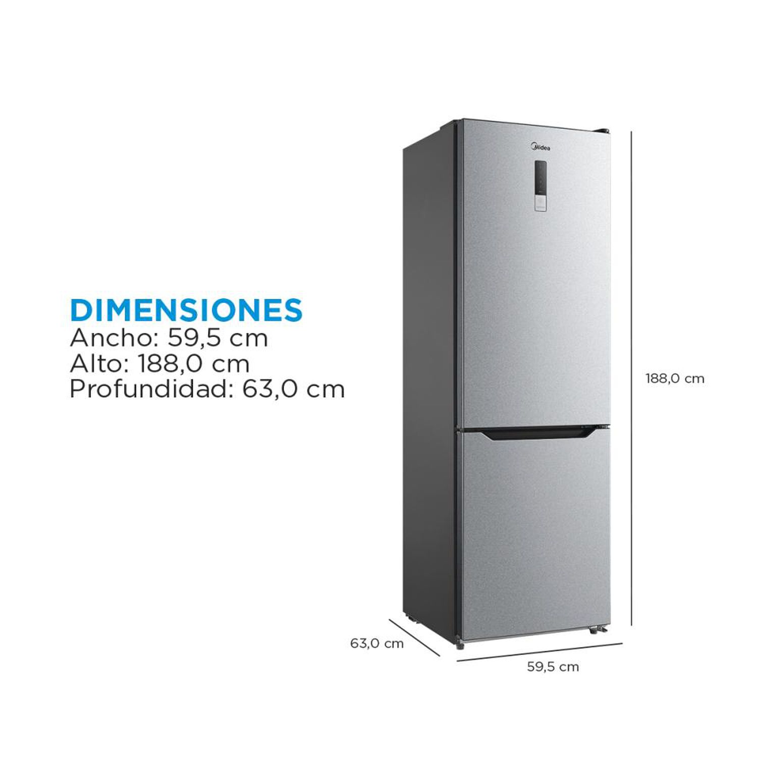 Refrigerador Bottom Freezer Midea MDRB424FGE50 / No Frost / 310 Litros / B image number 2.0