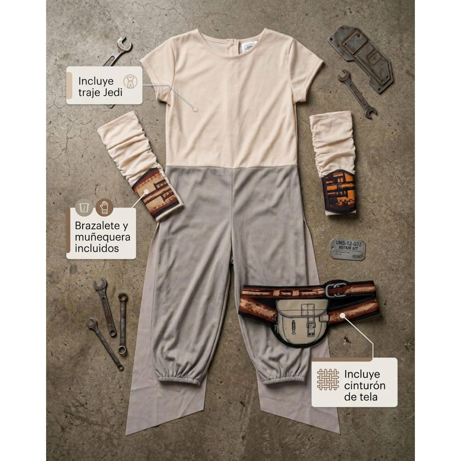 Disfraz Infantil Rey Skywalker Jedi Star Wars image number 9.0