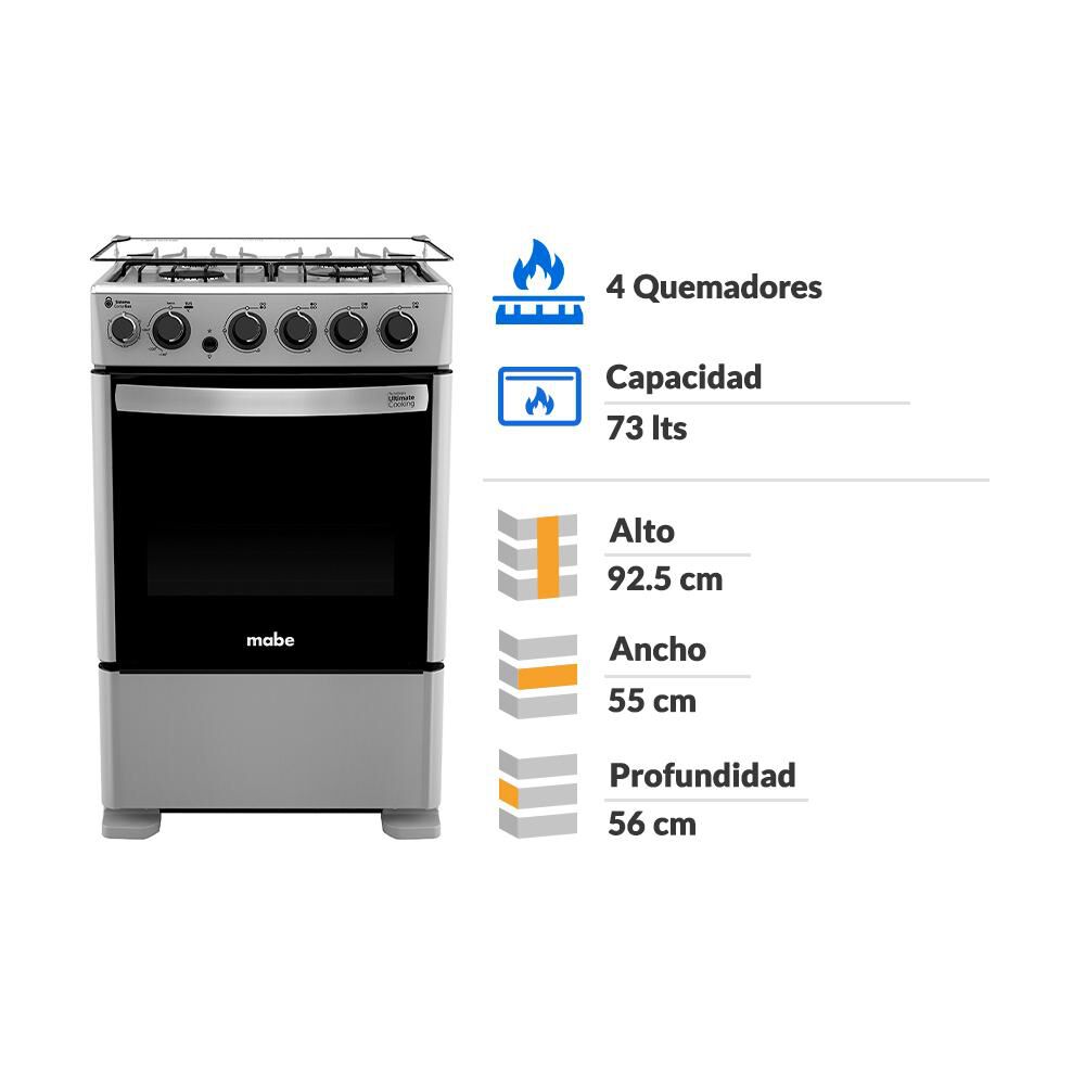 Cocina A Gas Mabe CMC5530AG0 /4 Quemadores image number 1.0