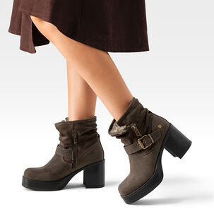 Botin Casual Mujer Taco Grueso Con Felpa Comodo Weide Czy608